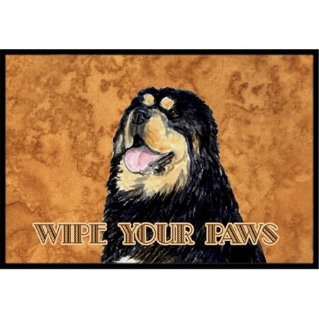 Carolines Treasures 18 x 27 In. Tibetan Spaniel Wipe Your Paws Indoor Or Outdoor Mat SS4886MAT